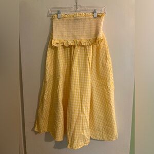 Zara Yellow Gingham Skirt Top Set